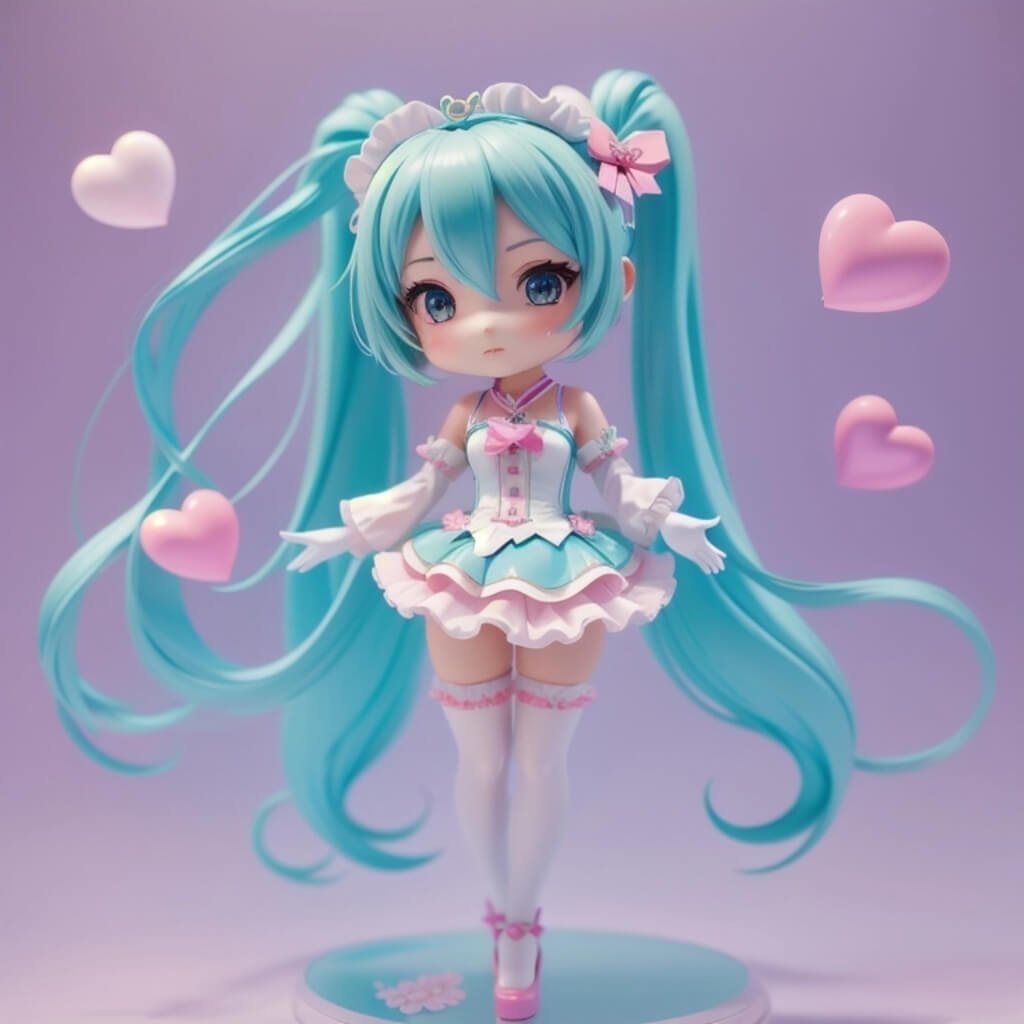 Hatsune Miku Blind Box Caricature 3D AI Art